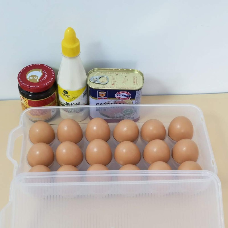 Bringer 2-Pack Plastic Egg Holders, Clear Refrigerator Egg Boxes for