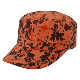 Nayt Men's Washed Cotton Twill Army Cap Orange Camo