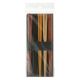 Fuji Boeki 15418 Chopsticks Octagonal Chopsticks 8.9 inches (22.5 cm), Set of 5, Wooden, Natural Wood, Auspicious Chopsticks