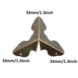 bociloy 24PCS 1.3” Metal Box Corner Protector, Bronze Triangle Edge Decorative Case Corner Edge Guard Protector Metal Cabinet Table Edge Cover