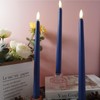 Ni-JASW Navy Blue Flameless Taper Candles with Remote Timer, Flickering