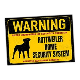 Rottweiler Dog Sign Warning Security System Door Sign Fun