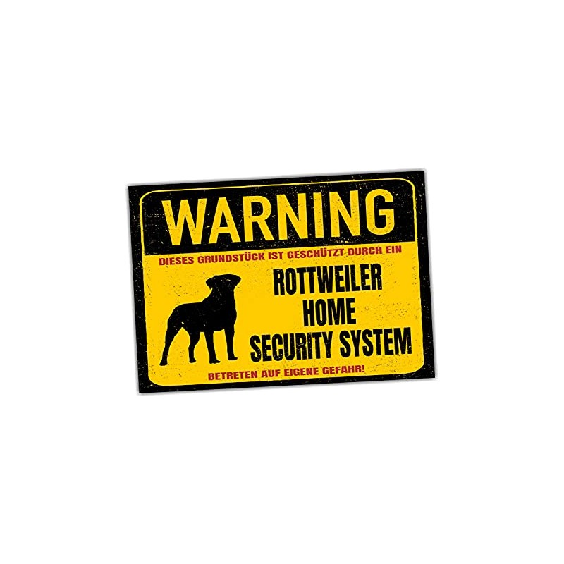 Rottweiler Dog Sign Warning Security System Door Sign Fun