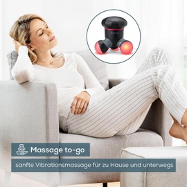 Beurer MG 18 Mini Handheld Electric Massager for Gentle Vibration Massager, Ideal for Back, Neck, Arms and Legs, with LED Light, Portable Black