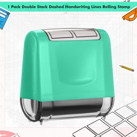Nezyo Rolling Stamp 2 Squares Self Inking Black Ink Handwriting Practice Stamp for Teachers Parents Educational Use Kindergarten Primary School(Green)