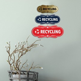Signs ByLITA Designer Recycling Sign (Black Gold) - Medium