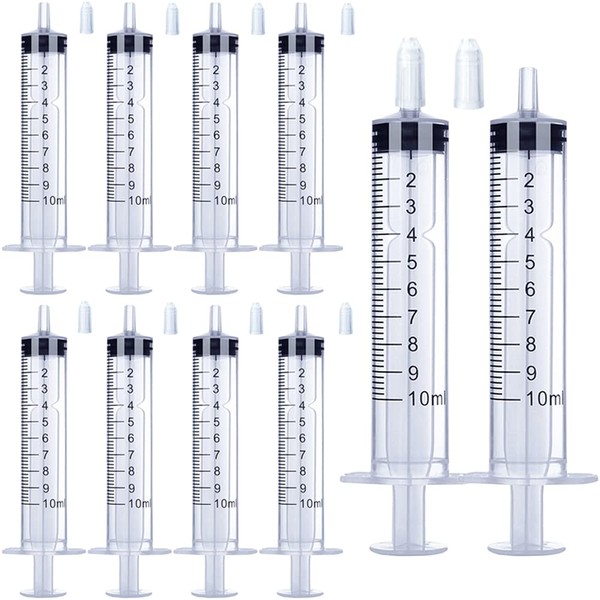 10 Pack 10ml Syringe for Liquid, Oral, Scientific Labs, Measurement,