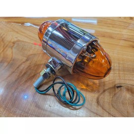 GRAND GENERAL WATERMELON DARK AMBER GLASS DOUBLE FACE CHROME DIE CAST PEDESTAL LIGHT 78136