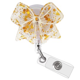 Leovqn Cute Nurse Badge Reel, Bow Badge Reels Retractable, ID Badge Holder Clip for Nursing Student, Medical Worker and Teacher
