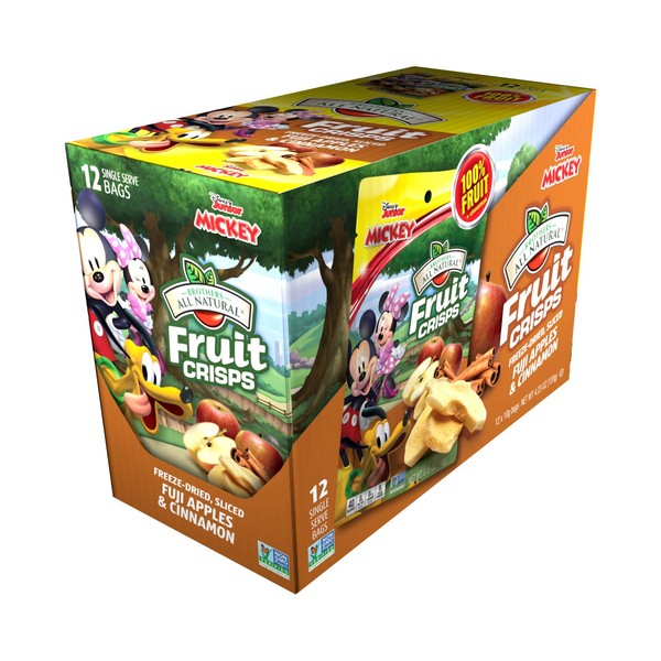 Brothers-ALL-Natural Frutas, Mickey Mouse manzana canela, 3.6 onzas (paquete de 12)