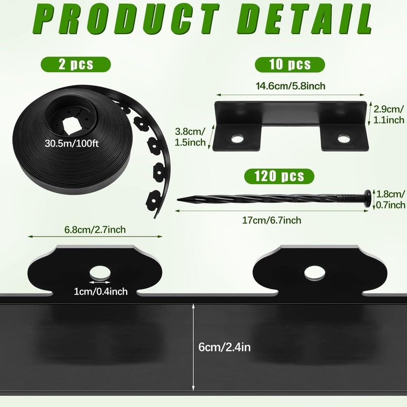 Sasylvia 2.5'' x 200' Landscape Edging Kit Edging Border Coil