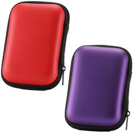 DILUSILK 2 PCS Playing Card Case for UNO, Soft Cloth Playing Card Box Waterproof Card Case Portable Card Holder for Outdoor Gaming Camping (Red, Purple)