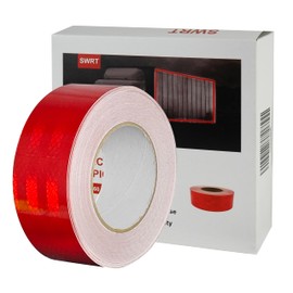 SWRT 2 Inch X 160 FT Reflective Tape Outdoor Waterproof DOT-C2 Fade Resistant Red Reflective Tape Strong Adhesive Safety Warning Tape Reflector Conspicuity Tape for Trailer Trucks Bikes