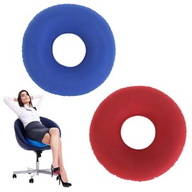 Pack of 2 Inflatable Ring Cushion, Seat Ring After Surgery, Seat Cushion Ring Seat Ring, Orthopaedic Round Cushion with Pump, Orthopaedic Seat Ring with Pump for Hemorrhoids, Correction of Sitting