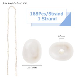 Hobbspring Pack of 168 Natural Freshwater Cultured Pearl Beige Oval Beads Small Hole Rice Beads Strand Spacer Beads for Earrings Necklaces Bracelets Jewellery Making