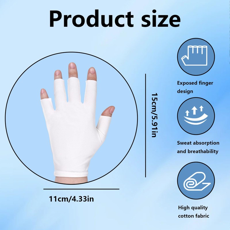 Cotton Fingerless Gloves for Women 10 Pack, Moisturising Gloves, White