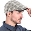 Rayson Flat Cap Men's Beret Cap Checked Adjustable Beret Hat