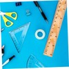 Operitacx Students and Adults 20pcs Straight Measuring Rulers Wooden Engineering
