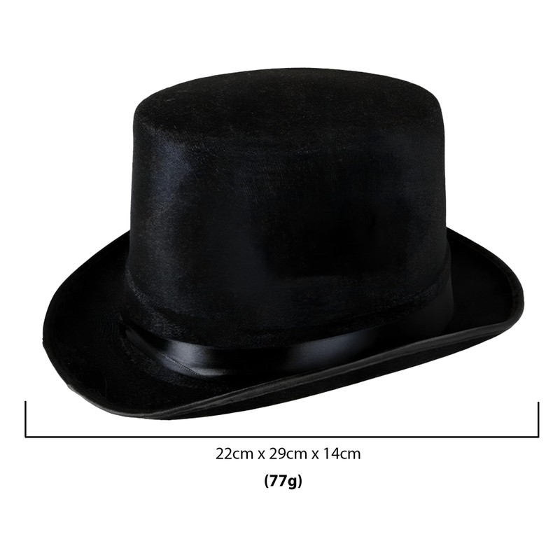 ZANGOC Top Hat Black Velour for Adults – Elegant Black