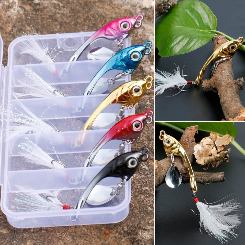 Sougayilang Jigs Fishing Lures Sinking Metal Spinner Bait Micro Jigging