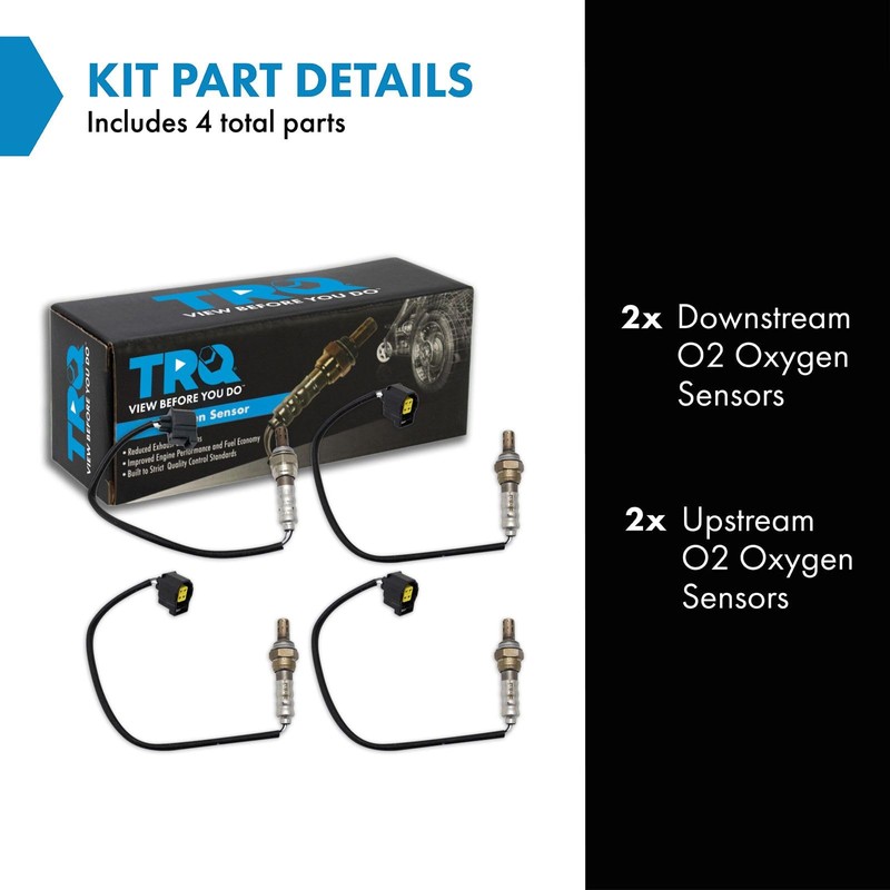 TRQ 4 Piece O2 Oxygen Sensor 4 Wire Compatible with