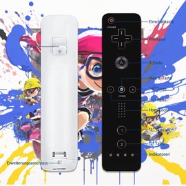 LeonDesigns Wii Controller 2 Pack Wii u Remote mit Silikongehäuse und Handgelenksgurt (weiß+schwarz)