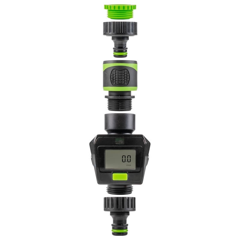 Digital Water Flow Meter with LCD Display, 2-50 L/min Range,