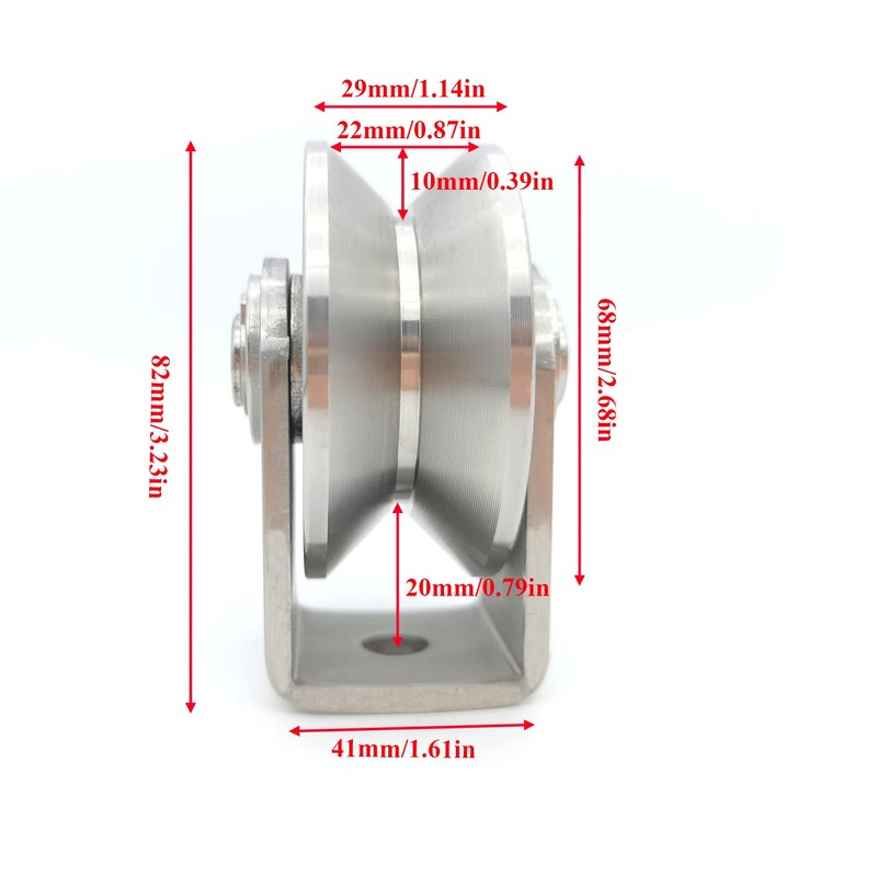 Stainless Steel V Groove Wheel Heavy Duty Pulley Smooth Rolling