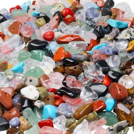 LAIDANLA Multicolor 400pcs Natural Chip Stone Beads 5-8mm Healing Crystal Irregular Gemstones Drilled DIY Loose Rocks Bead Crystal for Bracelet Earrings Necklace Jewelry Making Crafting