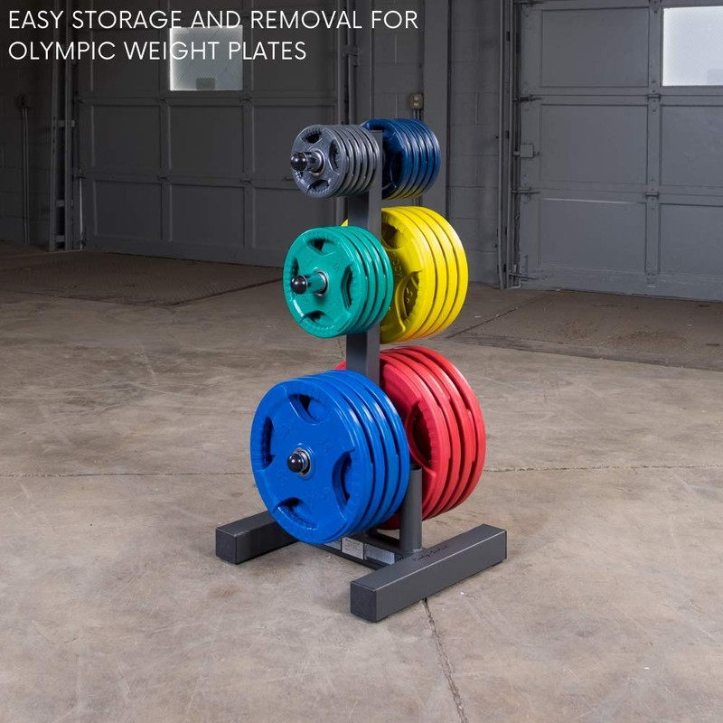 Body-Solid WT46 Olympic Weight Plate Tree and Bar Holder,Black