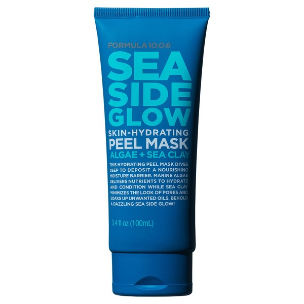 Formula 10.0.6 - Sea Side Glow Skin Hydrating Peel Mask - Peel Off Mask, Conditions & Clears Clogged Pores, Vegan, Paraben-Free, Sulfate-Free & Cruelty-Free, 3.4 Fl Oz