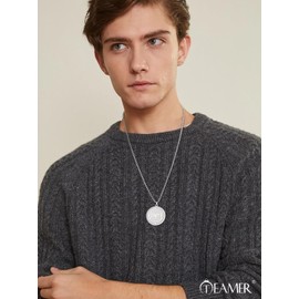 TEAMER Stainless Steel Hekate Wheel Necklace Hecate's Wheel Necklace Wicca Wheel of Hekate Goddess Amulet Jewelry for Men, adjustable, Stainless Steel, No Gemstone