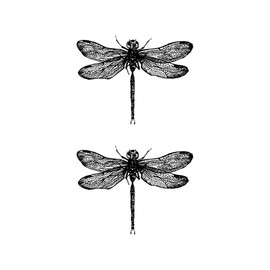 SanerLian Dragonfly Temporary Tattoo Sticker Waterproof Vintage Classic Shoulder Arm Back Body Art 10.5X6cm Set of 5 (SF4815)