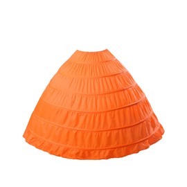 MISSYDRESS Full A-line 6 Hoops Floor-length Bridal Dress Gown Slip Petticoat Orange