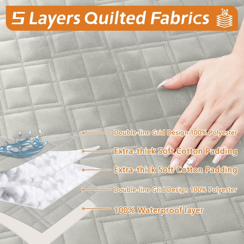 Arfntevss Waterproof Corner Sectional Couch Covers for Dogs Pet L