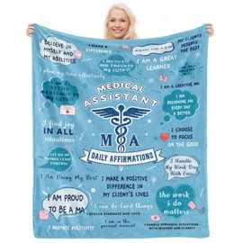 JTUOW Medical Assistant Gifts, Medical Assistant MA Week Gift, MA Students Throw Blanket 60"X 50" Inch, Medical Assistant Appreciation Gift for Women, Christmas Birthday Gift Ideas for Coworker