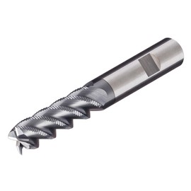 Micro 100 SHLM-100-4X Square End Mill - Chipbreaker, 10 mm Cutter Dia, 38 mm LOC, 4 Fl, 10 mm Shank Dia, 100 mm OAL, AlTiN