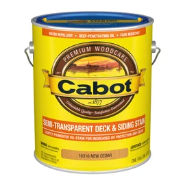 Cabot Semi-Transparent Wood Stain + Sealer, Low VOC, Cedar, Gallon