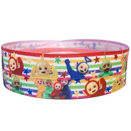 Teletubbies 2 m x 22 mm Breite für personalisierte Geburtstagskuchendekoration & Dekorationsideen für Geschenkverpackungen, Schleifen oder Verpackungen für Tüten, Boxen, Ballons, Karten, Bastelband