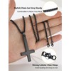PROSTEEL Black Inverted Cross Necklace Upside Down Cross Goth Statement