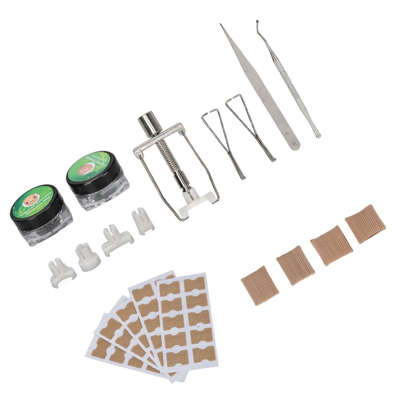 Ingrown Toenail Lifter Set Toenail Patch Sleeves Tweezers Stainless Steel