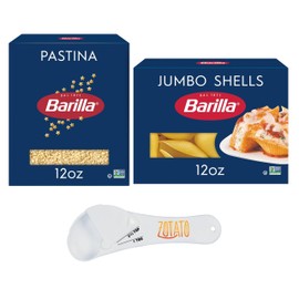 Barilla Pastina & Jumbo Shells Pasta Bundle with 5-in-1 Measuring Spoon – 12 oz. Boxes – Non-GMO, Kosher Certified – Italian Pasta Variety Pack