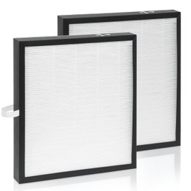 Lhari 2 Pack KJ217 Air Purifier Filter, Compatible with MOOKA® KJ217 Air Purifier, 3-in-1 True HEPA Filter, High-Efficiency Activated Carbon Filter