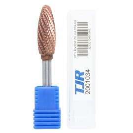 Ultra Co Coated Carbide Burr 12mm (Metric) Diameter with 6mm Metric Shank, (Specially with Chipbreaker) TJR... (Flame Shape)