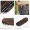 Hiram Leather Pen Case Portable Pen Box with Zipper Closure