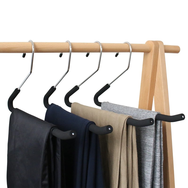 Homa Jia Open Ended Pants Hangers, 10 Pack Non-Slip Foam