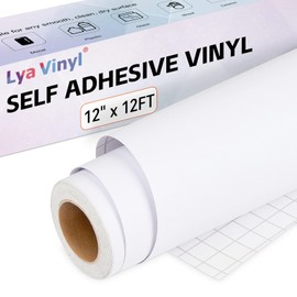 Matte White Permanent Vinyl, 12" x 12 FT Vinyl for Cricut - Lya Vinyl Matte White Adhesive Vinyl Roll for Cricut, Silhouette, Mug, Cup, Window & Home Decal