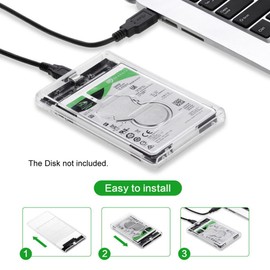 CY USB-c USB 3.1 Type C to 2.5 Inch SATA SSD HDD External Hard Drive Enclosure for Laptop PC White