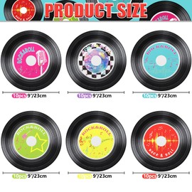 APUXXJUPA 60 Pcs Rock Record CD Plates - 23 cm 1950's Retro Record Disco Plates for Rock Music Birthday Supplies Disco Birthday Party Decorations