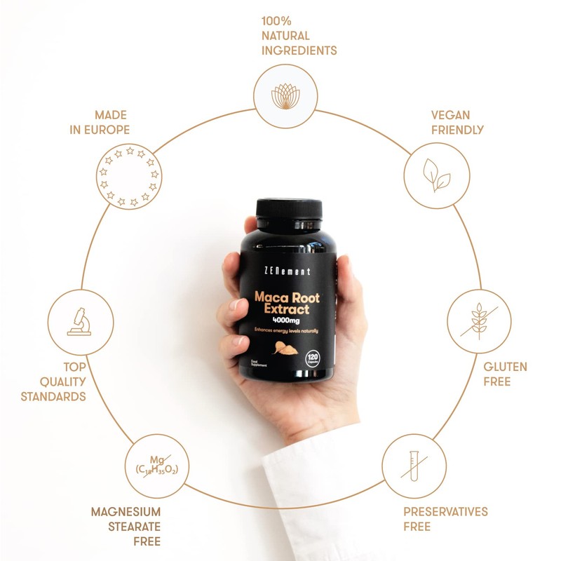 Maca Root Capsules 4000mg, High Strength Peruvian Yellow Maca Root